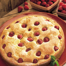 Raspberry Cake with Marsala, Crème Fraîche, and Raspberries