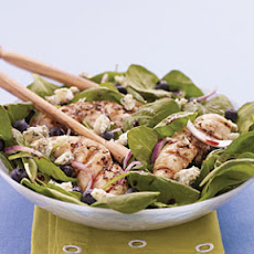 Chicken, Spinach, and Blueberry Salad with Pomegranate Vinaigrette