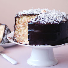 Coconut Layer Cake with Chocolate Glaze