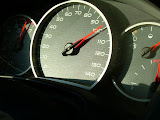 It says we're going 100 mph... we're in a parking lot starting the car.