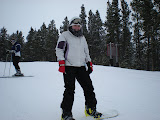 Katie also attempting to snowboard again.