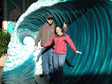Chase and Katie attempting to hang-ten (Yes it's that cold in Florida we needed fleece jackets)
