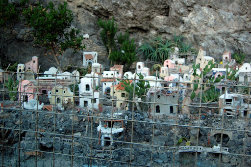 miniature city carved into mountain