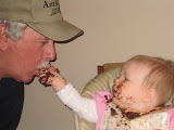 Sharing my cake with Papaw.... Awww