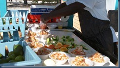 Johnny making Conch Salad at Chat'n' Chill