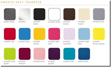 Smooth heat transfer colors