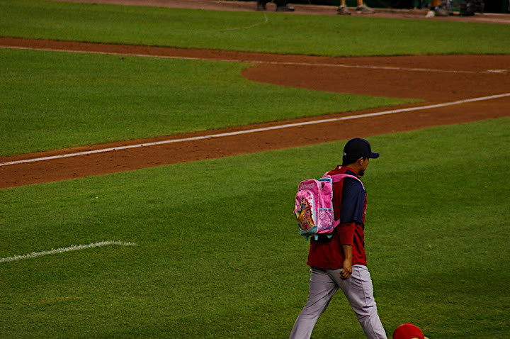 Cardinal with Disney Princess backpack