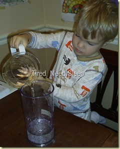 pouring water to a line