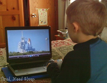 watching launch of Discovery watching launch of Discovery