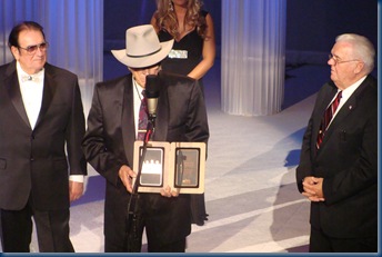 Bobby Osborne, Melvin Goins & Paul Williams accepting the 2009 Hall of Fame Award for The Lonesome Pine Fiddlers.