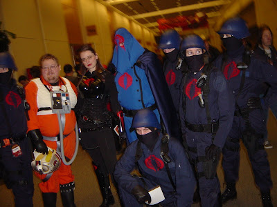 fans dressed as members of Cobra (from G.I. Joe) back at Star Wars Celebration III in April 2005