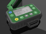 Evergreen Telemetry Wrist Reporter - This is a photo-render of the Wrist Reporter module, designed for Evergreen Telemetry.  Evergreen started with an off-the-shelf enclosure and modifying it via machining.  Capture created a custom wrist-mounted enclosure for less cost than their existing solution, resulting in a custom, rugged-looking aesthetic and wrist-mounting features not available on the generic enclosures