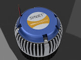 Shown is a SynJet module, designed by Nuventix. Nuventix asked us to dress up the aesthetics of their module and then to create drawings intended to be downloaded by potential customers off of their website.  Rather than create wireframe drawings, Capture came up with a distinctive look with 3D/shaded views.