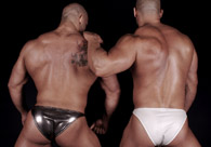 Two Muscle Hunks, Big Roger and Peter Latz, Muscle Worship each other