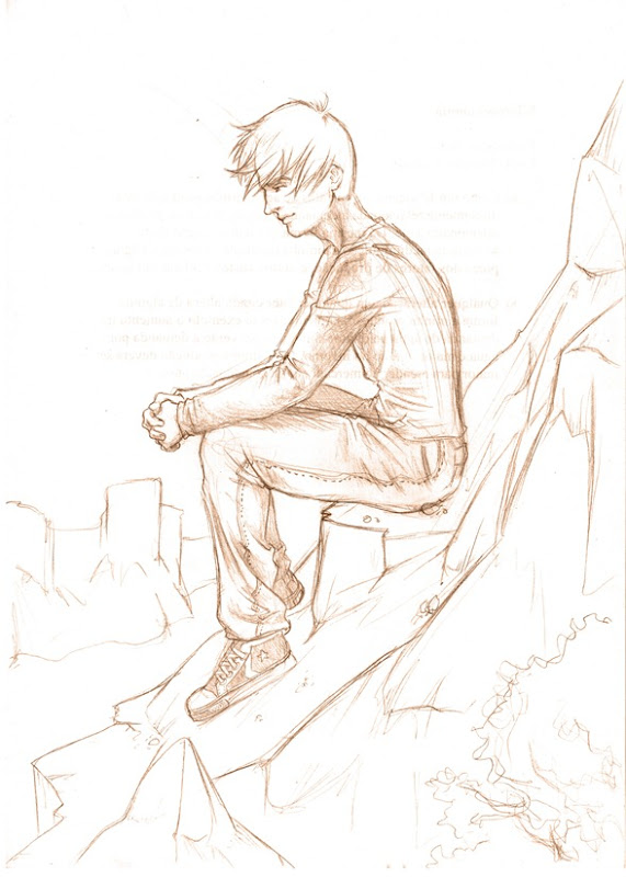 sketch homem na montanha sketch homem na montanha