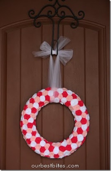 v-day wreath on front door