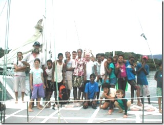 Junior sailors on Freewind, Savusavu, Fiji