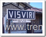 Señalización de la estación Visviri, que informa que se encuentra a 205 Km de Arica y a 4.050 metros sobre el nivel del mar