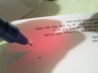 the light pen in use