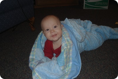 Elijah rolled himself up in the blanket