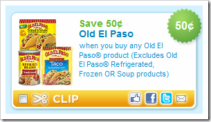 Old El Paso 50 cents off Coupon Old El Paso 50 cents off Coupon