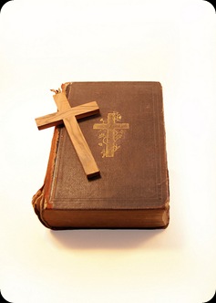 Old bible and cross