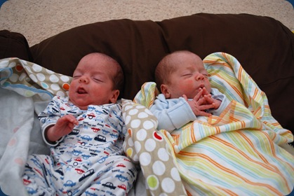 boys enjoying some rest without beeps and sounds of the nicu