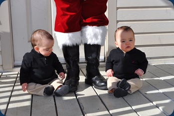 Santa - boys sitting with boots Santa - boys sitting with boots