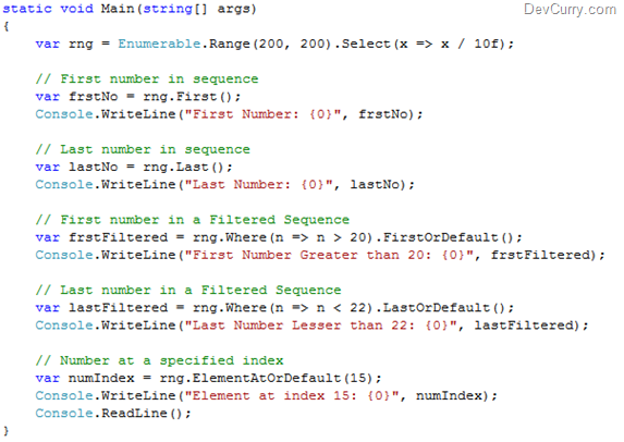 LINQ Query Sequence