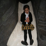 Hosannah riding on a slide built in a mountain