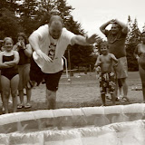 Jumping in a shallow pool of water