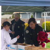 The police ladies handing out prizes