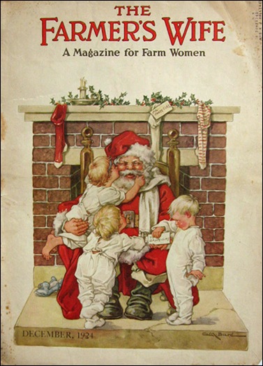 1924 Farmer's Wife Magazine by C.M. Burd Santa & Kids