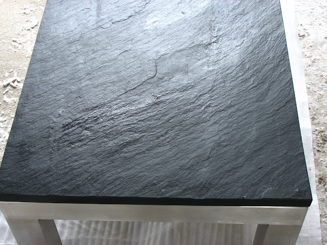 Schieferplatte schwarzer Schiefer Schiefertischplatte Natursteinplatte