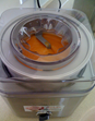 Peach Sorbet being made in Cuisinart Ice Cream Maker