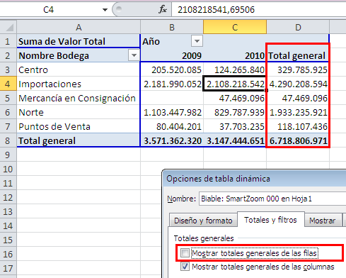 Activar o desactivar “Total general” en una tabla dinámica_imagen4