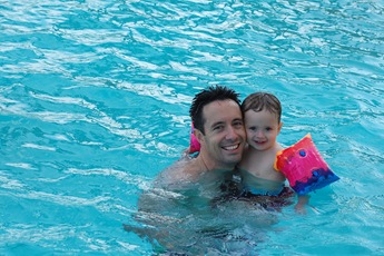 pool dad and luke