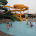 The Bauwens family at the water park atop the mall