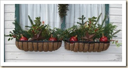 window boxes with painted pumpkins