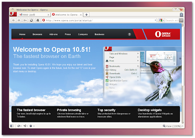 opera 10.51 linux screenshot