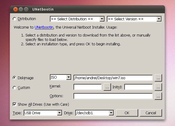 create win7 bootable usb on linux