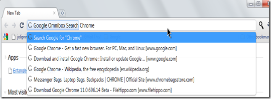 Omnibox search Omnibox search