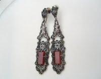 Antique Jewelry - sterling marcasite earrings