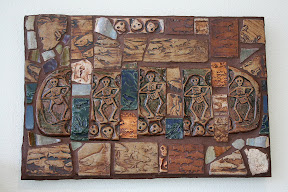 Dia de los muertos tomborileros          ceramic mosaic   by Gilbert Castro