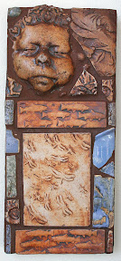 Babyface and dragon fish   ceramic mosaic  by Gilbet Castro