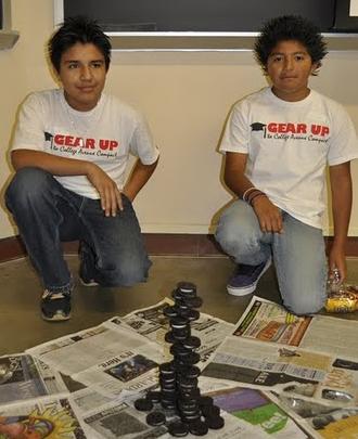 students build an oreo tower