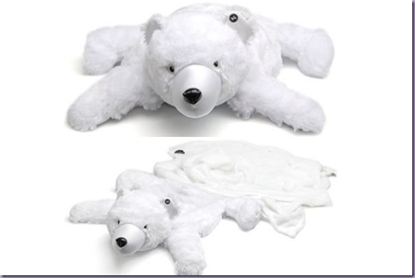 Urso-Polar-Plush-Travesseiro-Cobertor-Brinquedo Urso-Polar-Plush-Travesseiro-Cobertor-Brinquedo