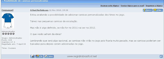 Brasfoot 2011 Camisetas Personalizadas 2 Brasfoot 2011 Camisetas Personalizadas