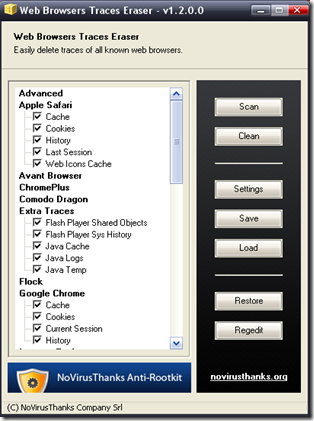 Web Browser Traces Eraser