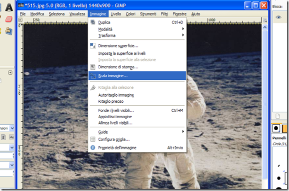 Adattare foto al desktop con GIMP